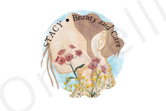 design a pretty and catchy watercolor logo for you