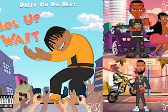 draw cartoon mixtape cover art, cartoon album cover art