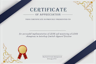 design professional certificates of completion and resume