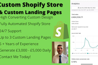 create a custom shopify store with custom landing pages