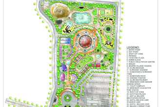 do realistic  master plan  and elevation render in photoshop