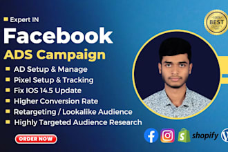 be your facebook ads campaign manager to set up and manage fb ads campaign