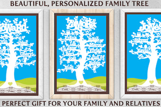 create a PERSONALIZED family tree poster art