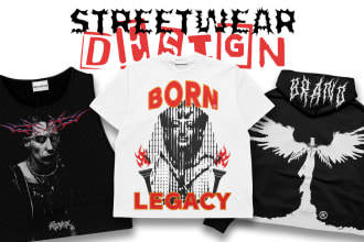 design streetwear tshirt, hoodie, merch for clothing brand