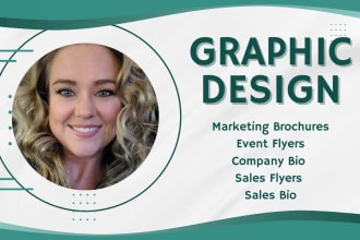 design company bio, flyer, infographic for marketing