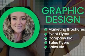 design company bio, flyer, infographic for marketing