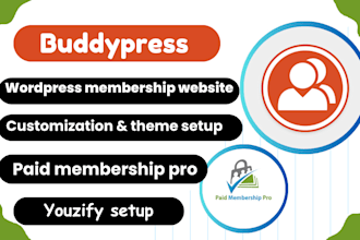 setup buddypress, youzify, and membership website with paid membership pro
