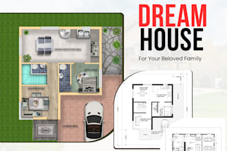 create a 2d floor plan rendering for real estate