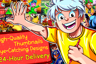 draw cartoon youtube thumbnail in any style