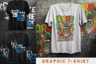 do custom graphic and typography t shirt design