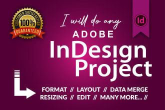 do any adobe indesign project