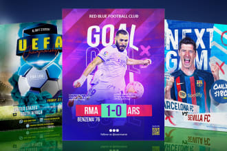 design sports flyer, sports poster, soccer, football, event flyer for you