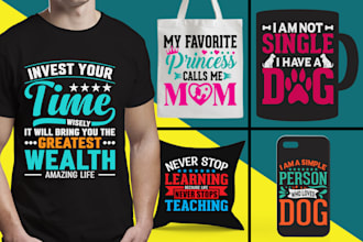 create trendy t shirt, mug, bag, pillow design