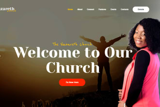 design church website with livestream and donation features