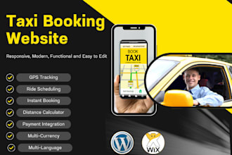 build taxi booking website, chauffeur limo service website and vtc website