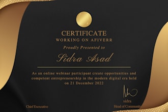 create a professional certificate, gift certificate design