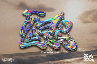 create cool custom typography, logo handstyle chrome