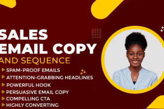 be your sales email copywriter for email copy or email sequence