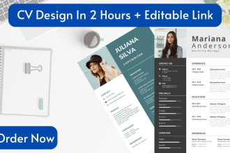 create professional resume , CV design in canva