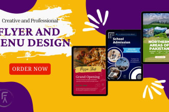 design amazing food flyers, restaurant menus, and poster