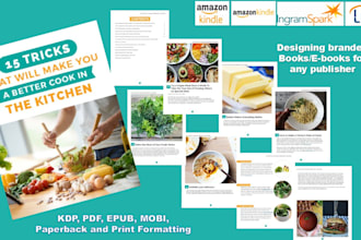 create and format your book as print ready ebook, PDF, mobi, kindle, epub