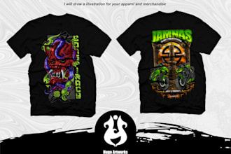 draw a illustration for your apparel and merchandise