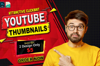 do eye catchy attractive clickbait  thumbnail design