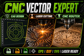 design cnc vector files dxf eps svg for laser and router
