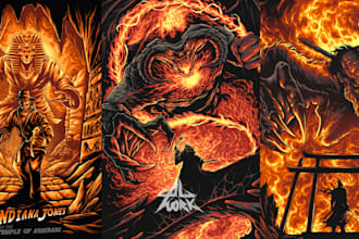 make dark art illustration horror movie posters, horror book