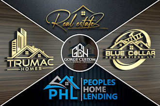design luxury real estate construction and building logo