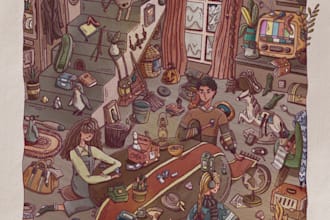 draw detail oriented illustrations for you