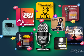 design professional podcast cover art within 12h