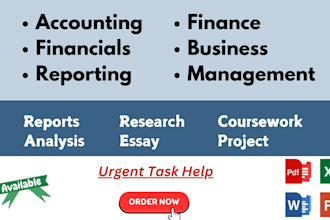 do accounting and finance assignment , financial analysis report, excel projects