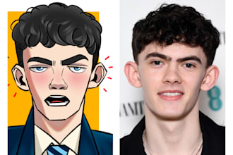 draw comic book style from real face for you
