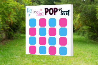 provide gender reveal signage pop to see poster design