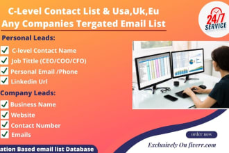 collect c level ceo,cfo,coo contact list and tergeted email list database