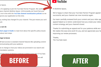 fix reused content  other yyp issues with appeal video on your youtube channel