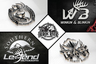 design hunting, fishing, deer and outdoor logo within 24 hours