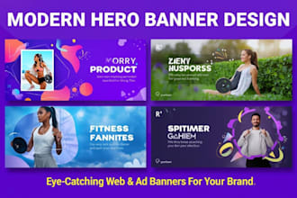 design a modern shopify hero banner or clean website header