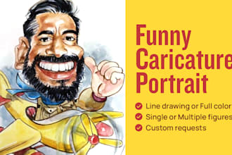 draw a funny cartoon caricature portrait