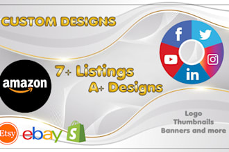 design amazon listing, social media posts, thumbnails,menus,banners and more