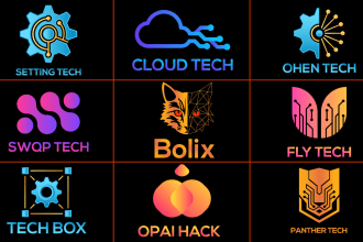 design modern tech app startup crypto and minimalist logo