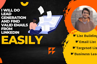 do b2b lead generation and find valid emails from linkedin
