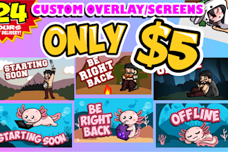 create a custom overlay, screens for your stream on twitch