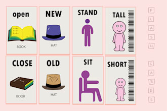 design easy and creative flashcards for children