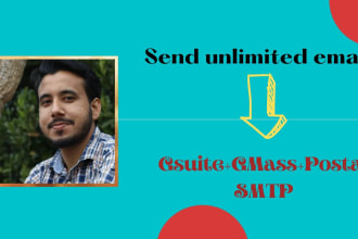 setup postal smtp server and configure with gsuite and gmass