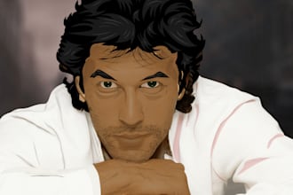 create a detailed vector portrait for you vector art