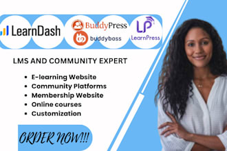 build buddypress buddyboss, learnpress, learndash online course website lms