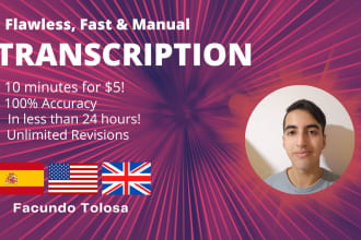 transcript any audio file in perfect english or spanish