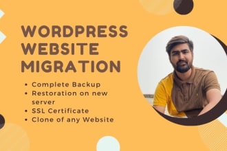 transfer and migrate the wordpress website to new host or domain